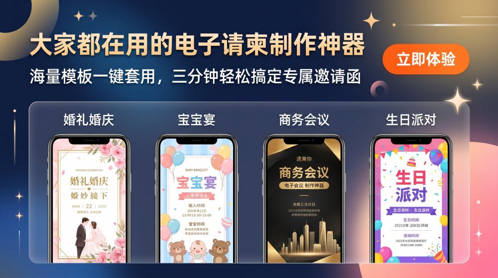 别再通宵做请帖！5分钟搞定高颜值电子请柬，小白也能上手